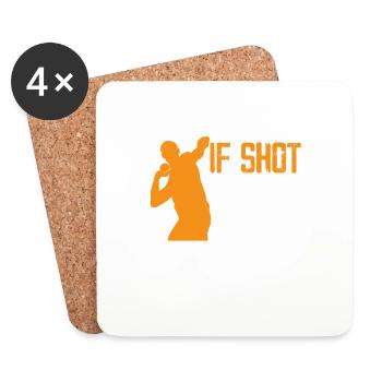 Lancer du poids Running Humour Design - Dessous de verre (lot de 4) - blanc - Devant