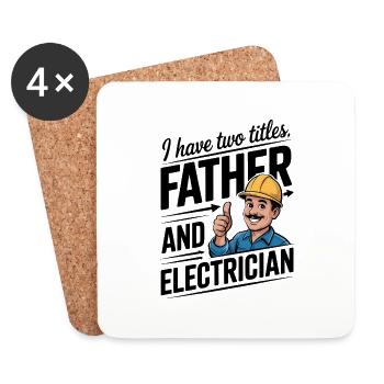 Elektroniker Papa mit Elektronik Humor - Untersetzer (4er-Set) - Weiß - Vorne