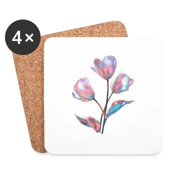 Tulpe - Untersetzer (4er-Set) - Weiß - Vorne