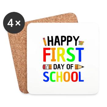 First day of school School Enrollment Joy - Coasters (set of 4) - white - Front