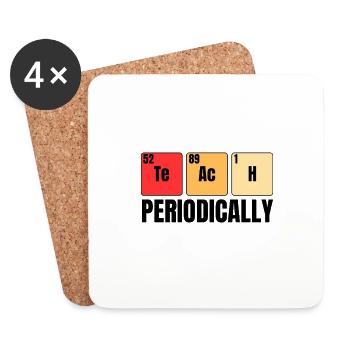 Lustiges Chemie Lehrer Periodensystem - Untersetzer (4er-Set) - Weiß - Vorne