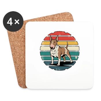 Retro Bull Terrier Vintage Dog Lover Gifts - Coasters (set of 4) - white - Front
