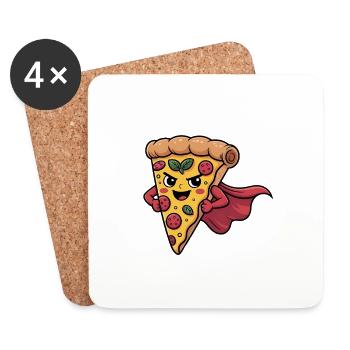 Funny pizza motif for pizza fans - Coasters (set of 4) - white - Front