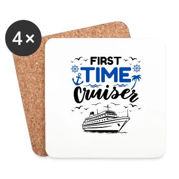 Premier design d’humour de croisière - Dessous de verre (lot de 4) - blanc - Devant