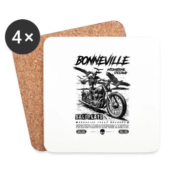 Bonneville Salt Flats Moto Vintage Biker - Dessous de verre (lot de 4) - blanc - Devant