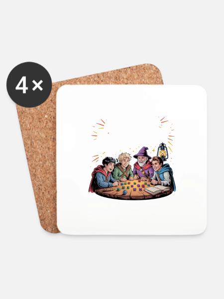 PLAYING CARD - Coasters (set of 4) - white