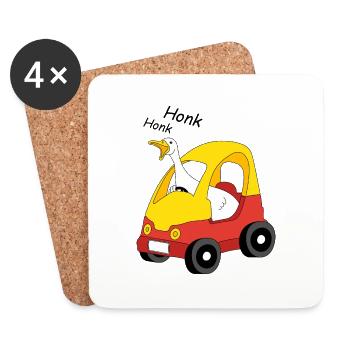 Goose at the wheel - Coasters (set of 4) - white - Front