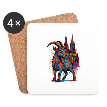 Cologne Geissbock - Dessous de verre (lot de 4) - blanc - Devant