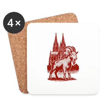 Köln Geissbock - Untersetzer (4er-Set) - Weiß - Vorne