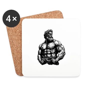 Bodybuilders Muscles Musculation - Dessous de verre (lot de 4) - blanc - Devant