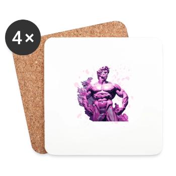 Gym de musculation - Dessous de verre (lot de 4) - blanc - Devant