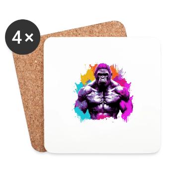 Gorille Bodybuilding Beast - Dessous de verre (lot de 4) - blanc - Devant