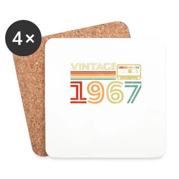 1967 Vintage Retro Geburtstagsgeschenk - Untersetzer (4er-Set) - Weiß - Vorne