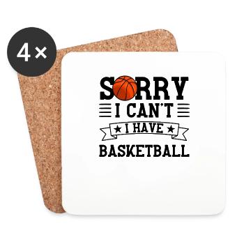 drôle de basket-ball disant joueur de basket-ball - Dessous de verre (lot de 4) - blanc - Devant