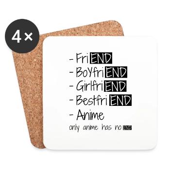Anime Design For Girls Boys Women Men, Anime Lover - Coasters (set of 4) - white - Front