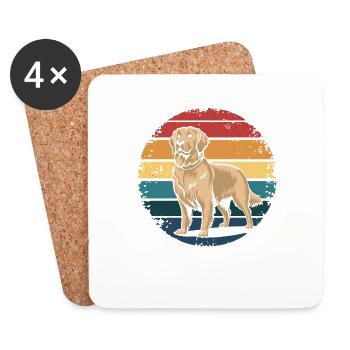 Retro Vintage Golden Retriever Dog Lover Gifts - Untersetzer (4er-Set) - Weiß - Vorne