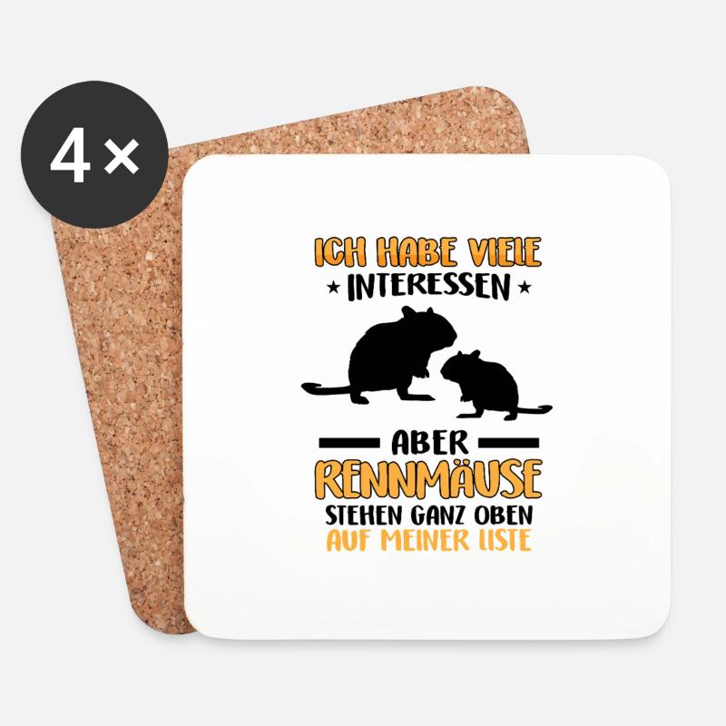 Rennmaus interessant Nagetier Gerbil - Untersetzer (4er-Set) - Weiß