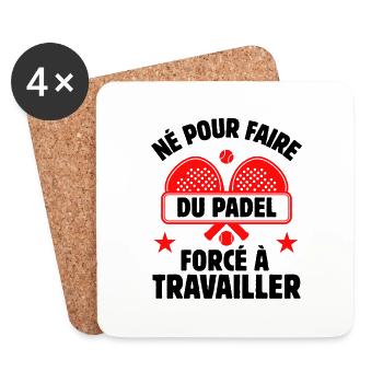amateur de padel cadeau padel joueur de padel - Dessous de verre (lot de 4) - blanc - Devant
