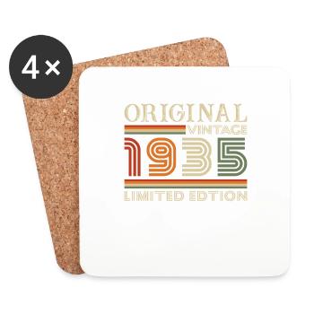 1935 Vintage Retro 90 Year Birthday Gift - Coasters (set of 4) - white - Front