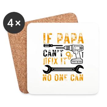 Handwerker Papa Spruch Werkzeug - Untersetzer (4er-Set) - Weiß - Vorne