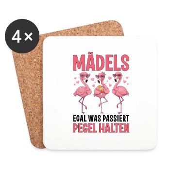 Girls No Matter What Happens Level Hold Flamingo - Coasters (set of 4) - white - Front