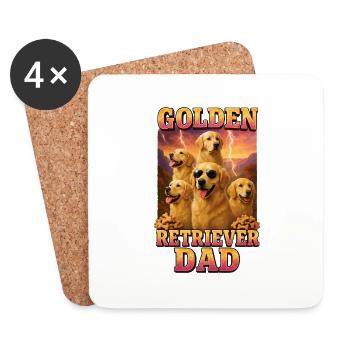 Golden Retriever - Untersetzer (4er-Set) - Weiß - Vorne
