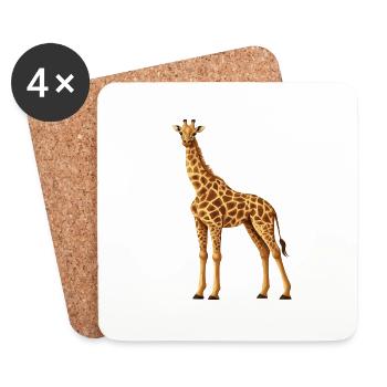 Girafe - Dessous de verre (lot de 4) - blanc - Devant
