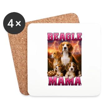 Beagle - Untersetzer (4er-Set) - Weiß - Vorne