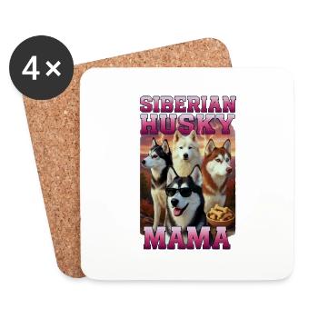 Sibirischer Husky - Untersetzer (4er-Set) - Weiß - Vorne