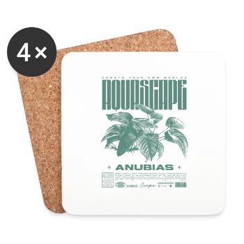 Aquascaping Anubias Aquatic Plant Fish Keeper - Coasters (set of 4) - white - Front