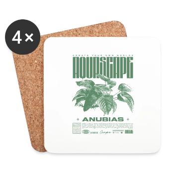 Aquascaping Anubias Aquatic Plant Fish Keeper - Coasters (set of 4) - white - Front