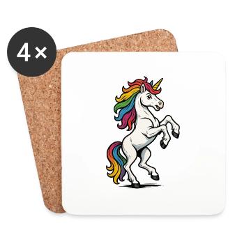 Unicorn – The magical creature of fantasy - Coasters (set of 4) - white - Front