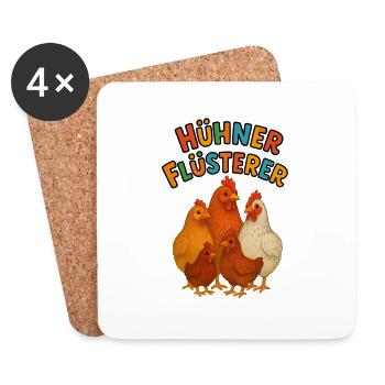 Hühner Flüsterer - Untersetzer (4er-Set) - Weiß - Vorne