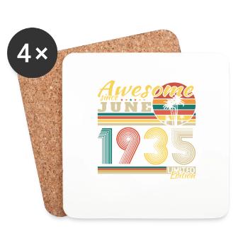 1935 Juni Vintage Geburtstagsgeschenk Retro - Untersetzer (4er-Set) - Weiß - Vorne