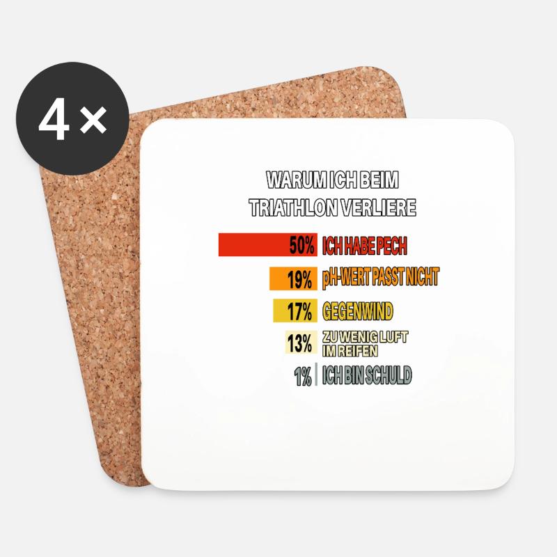 Warum ich Triathlons verliere – Balkendiagramm - Untersetzer (4er-Set) - Weiß