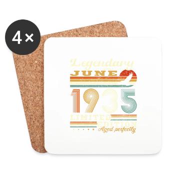 Juni 1935 Vintage Geburtstagsgeschenk Retro - Untersetzer (4er-Set) - Weiß - Vorne