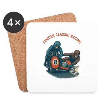 Sidecar Classic Racing - Untersetzer (4er-Set) - Weiß - Vorne