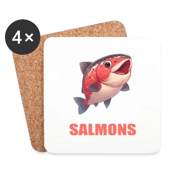 Lachse Lachs - Untersetzer (4er-Set) - Weiß - Vorne