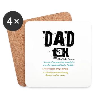 Papa Définition Fiscale Hilarant Papa Taxation Design - Dessous de verre (lot de 4) - blanc - Devant