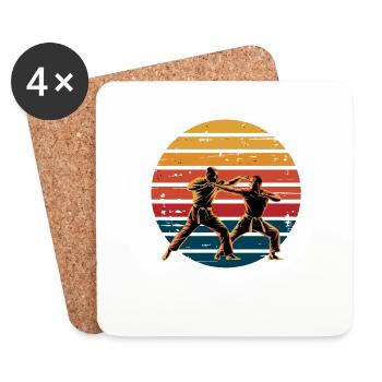 Krav Maga Retro Vintage Martial Arts Training Gift - Coasters (set of 4) - white - Front