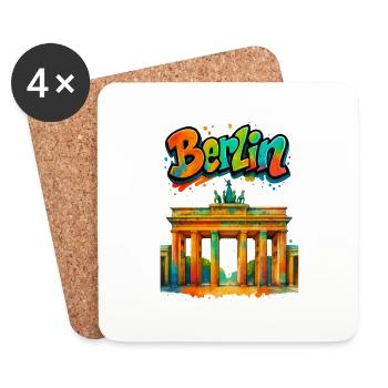 Berlin - Dessous de verre (lot de 4) - blanc - Devant