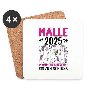 Malle 2025 We escalate to the end - Coasters (set of 4) - white - Front