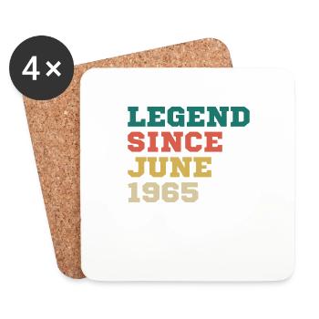 Légende depuis juin 1965 cadeau d’anniversaire - Dessous de verre (lot de 4) - blanc - Devant