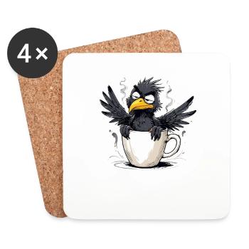 Bird don't want coffee before you ask no - Coasters (set of 4) - white - Front