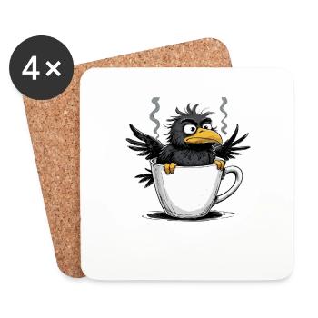 Bird don't want coffee before you ask no - Coasters (set of 4) - white - Front