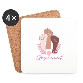 Empowerment - Feminism Girl Power Fists - Coasters (set of 4) - white - Front