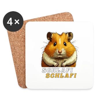 HAMSTER SCHLAFI SCHLAFI - Dessous de verre (lot de 4) - blanc - Devant