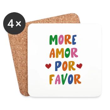 more amor por favor - Coasters (set of 4) - white - Front
