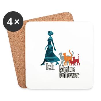 Moi et mes abonnés – Cat Humor Design - Dessous de verre (lot de 4) - blanc - Devant