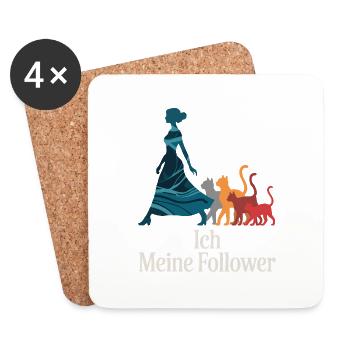 Moi et mes abonnés – Cat Humor Design - Dessous de verre (lot de 4) - blanc - Devant